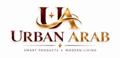Premium Urban Arab logo featuring a burgundy and gold UA monogram with a sweeping gold ribbon, elegant metallic “URBAN ARAB” lettering, and the tagline “SMART PRODUCTS ✦ MODERN LIVING” on a clean white background.

Short SEO Alt Text: Urban Arab premium burgundy and gold luxury logo